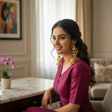 Traditional Kashmiri Handcrafted Peacock & Floral Motif Layered Jhumka Earrings with Ruby Red and Emerald Green Enamel, Antique Gold Finish and Ghungroo Drops