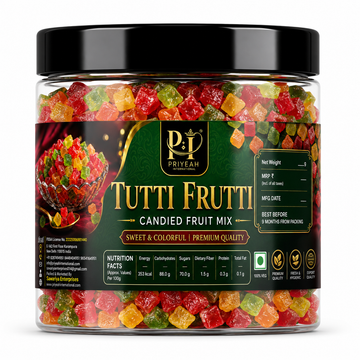 Real Papaya Tutti Frutti Premium Colorful Fruit Cubes Sweet Dessert Topping  Baking Essential