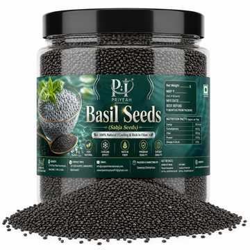 Basil Seeds  Sabja Seeds  Tukmaria Seeds  High Fiber Superfood Seeds  Healthy Drink  Cooling Beverage