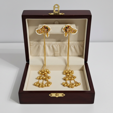 Antique Gold Multicolor Meenakari Long Tassel Earrings with Pearl Border and Ghungroo Drops